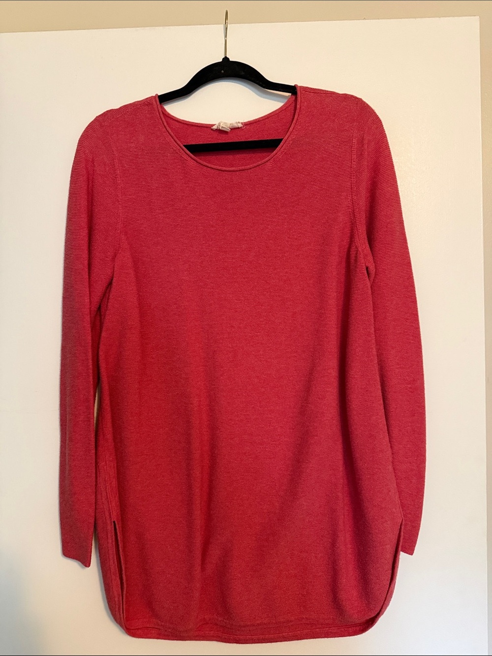 Eileen Fisher Coral Pink Long Sleeve Tunic Top